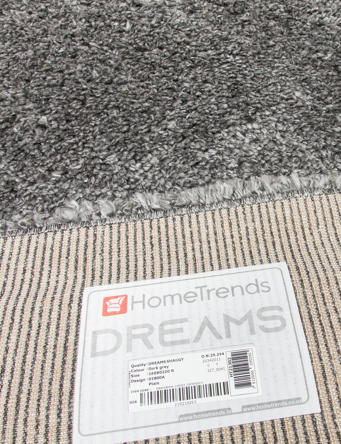 Dreams Shaggy - Dark Grey rug, 160 x 220 cm size