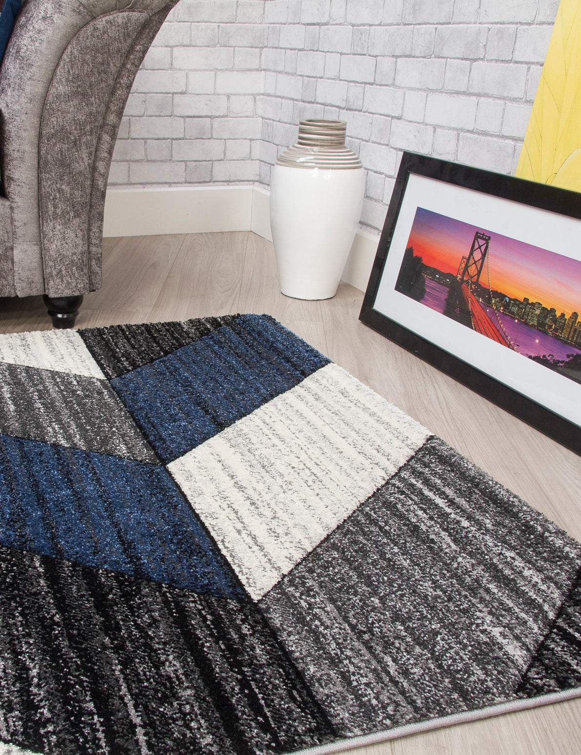 Impulse Chevron - Navy rug, 160 x 220 cm size