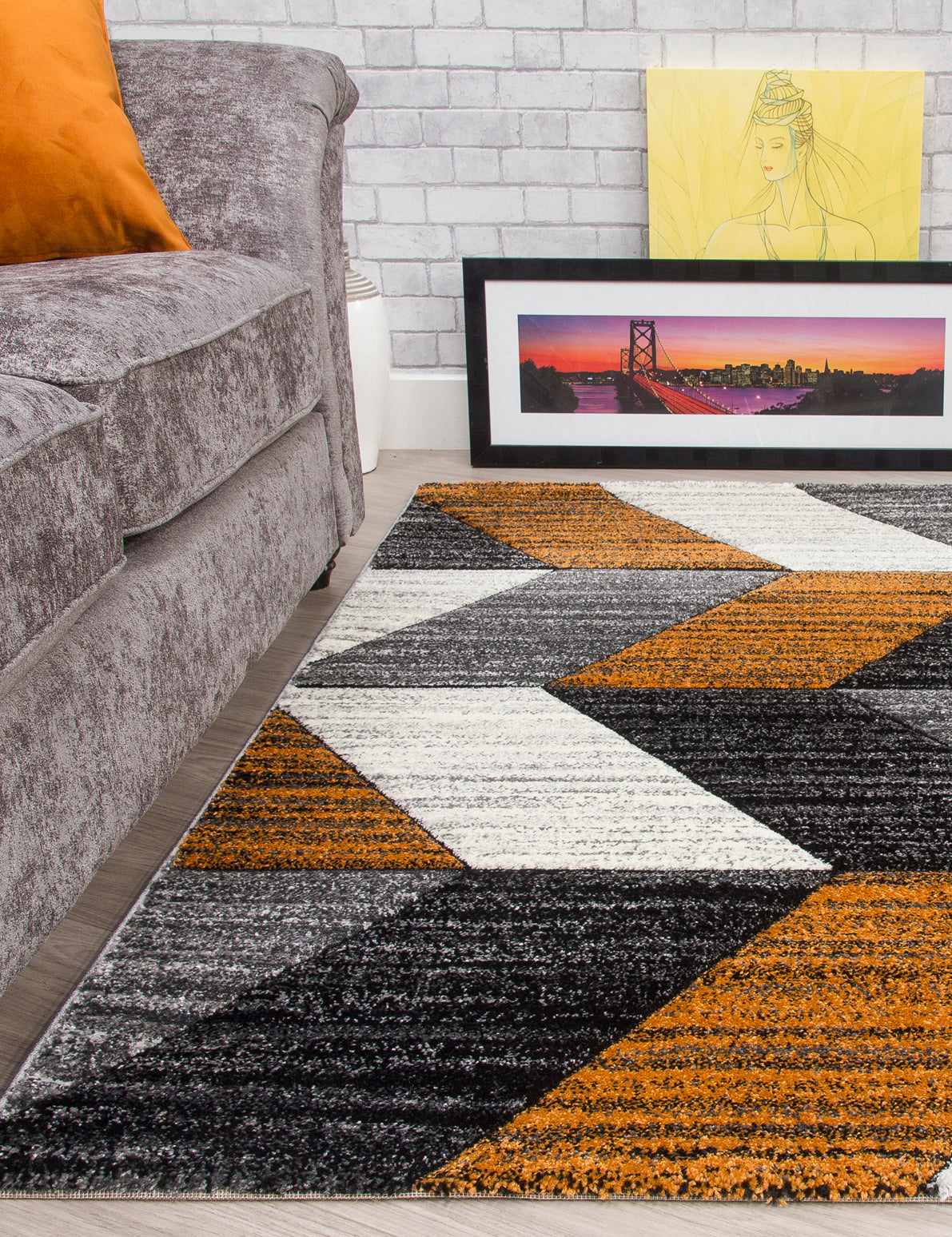 Impulse Chevron - Pumpkin rug, 80 x 150 cm size