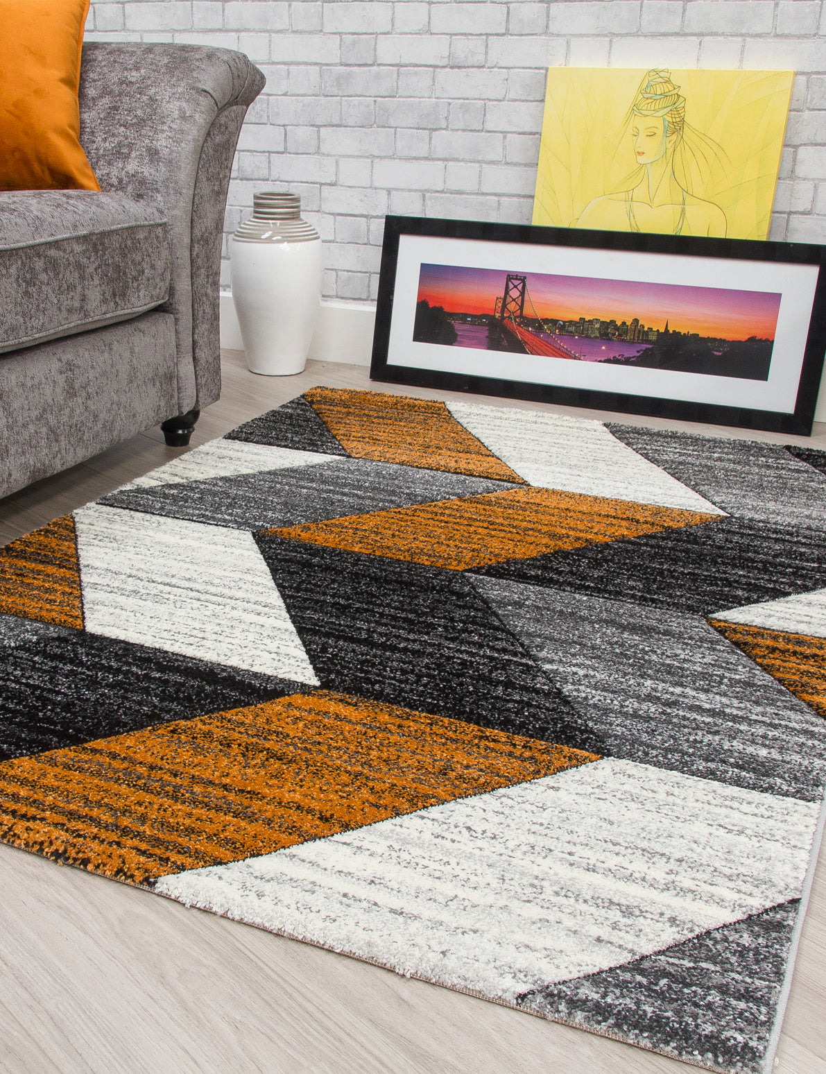 Impulse Chevron - Pumpkin rug, 120 x 170 cm size
