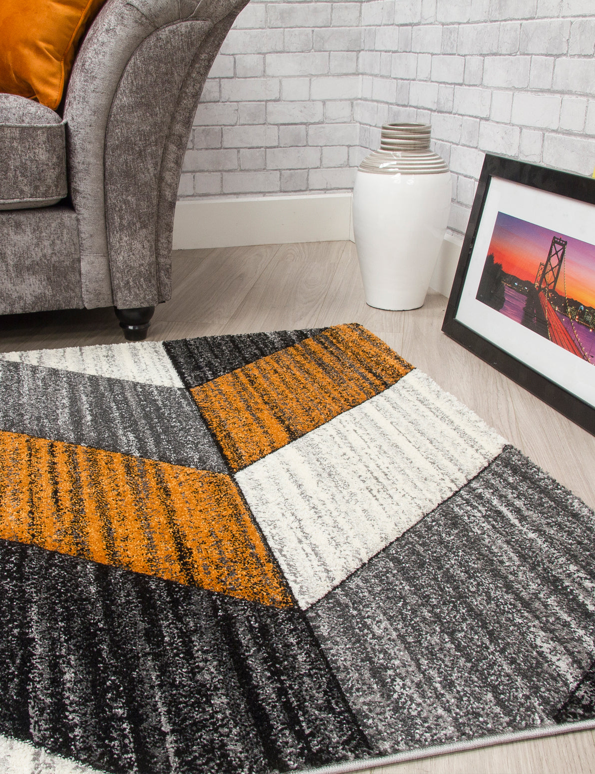Impulse Chevron - Pumpkin rug, 160 x 220 cm size