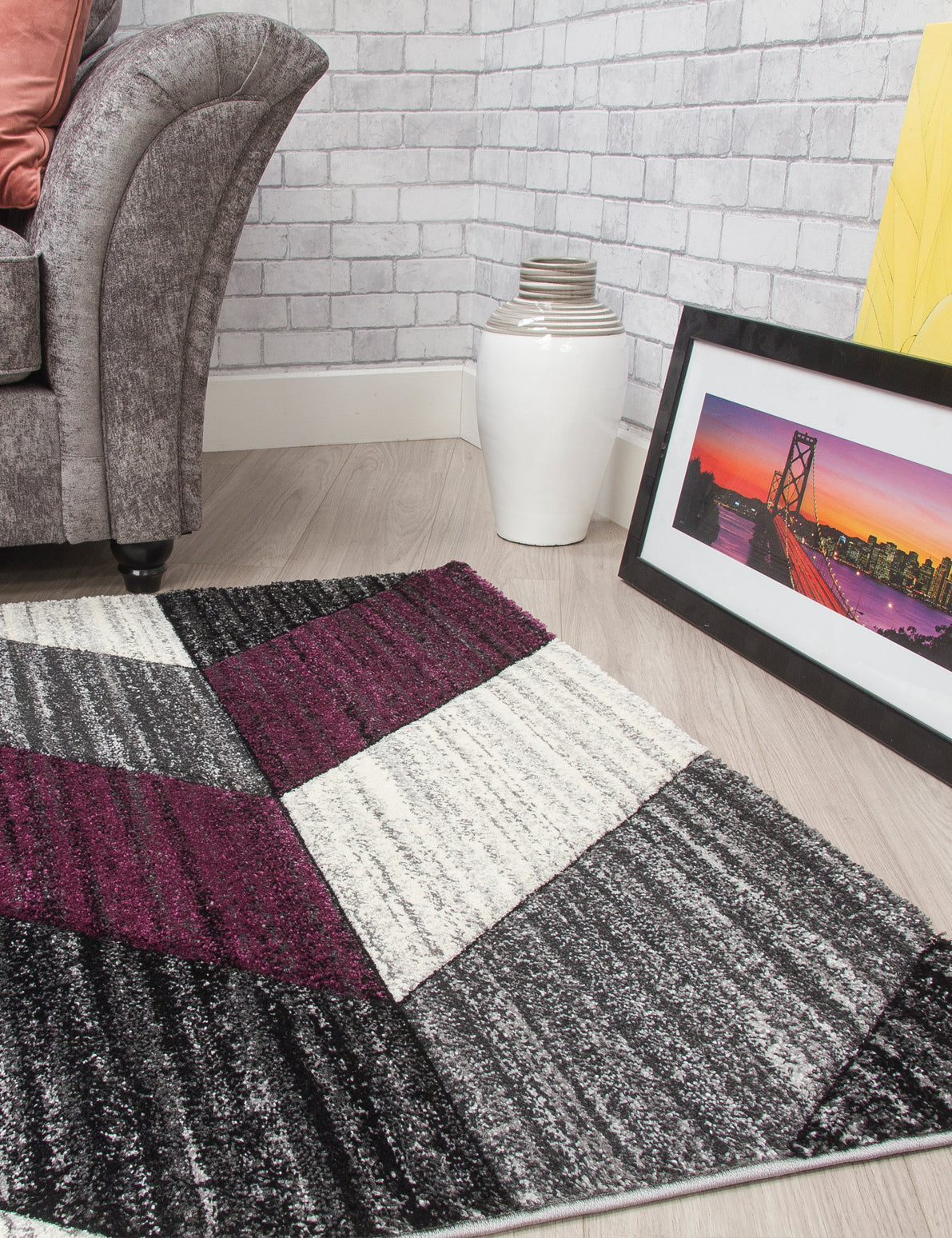 Impulse Chevron - Purple rug, 160 x 220 cm size