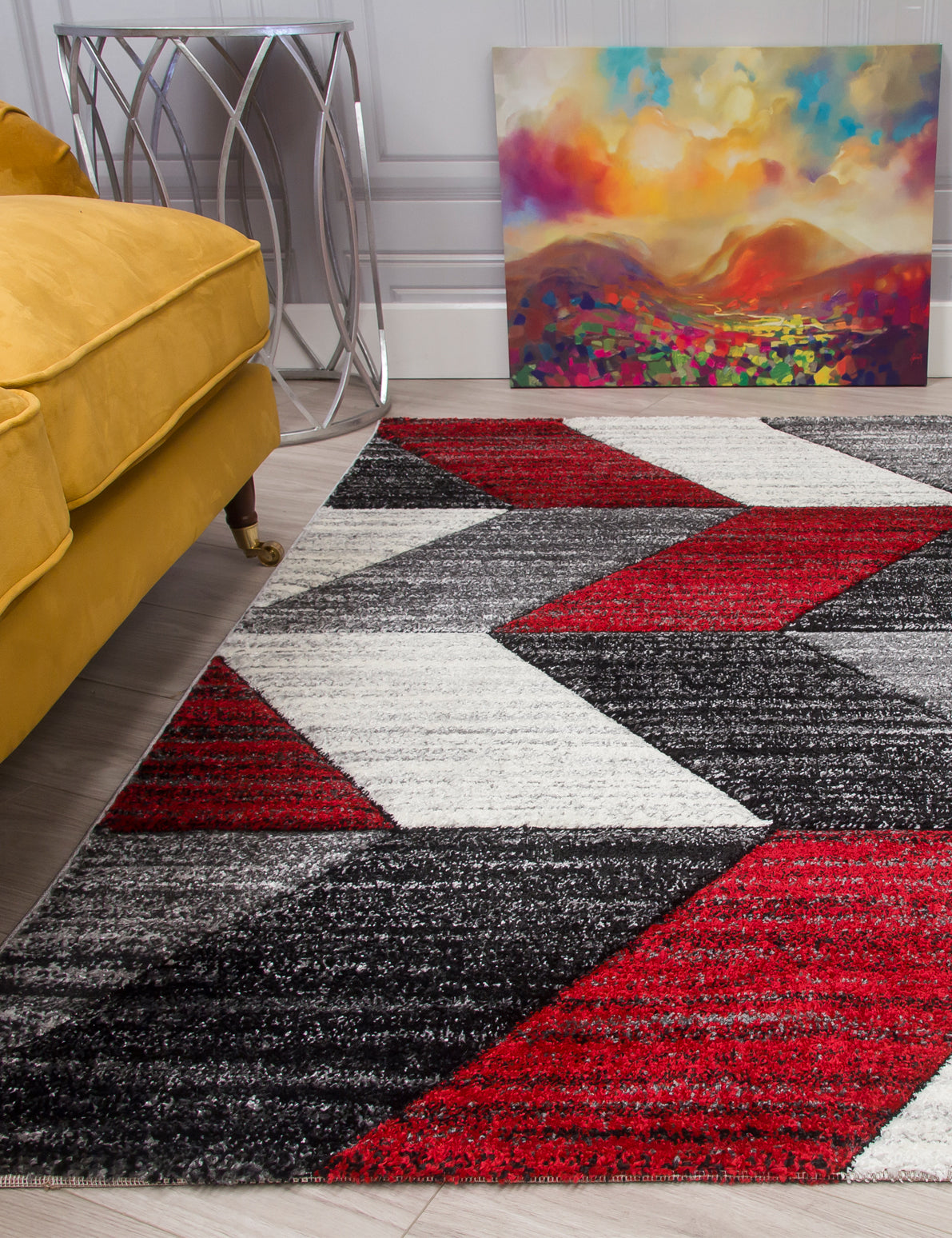 Impulse Chevron - Red rug, 80 x 150 cm size