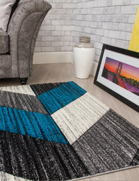 Impulse Chevron - Teal rug, 160 x 220 cm size