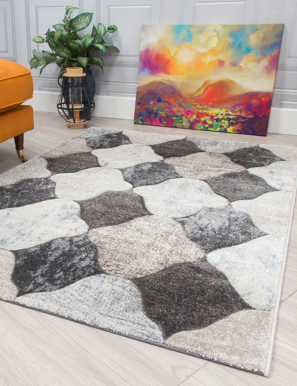 Impulse Coblo - Greige rug, 120 x 170 cm size