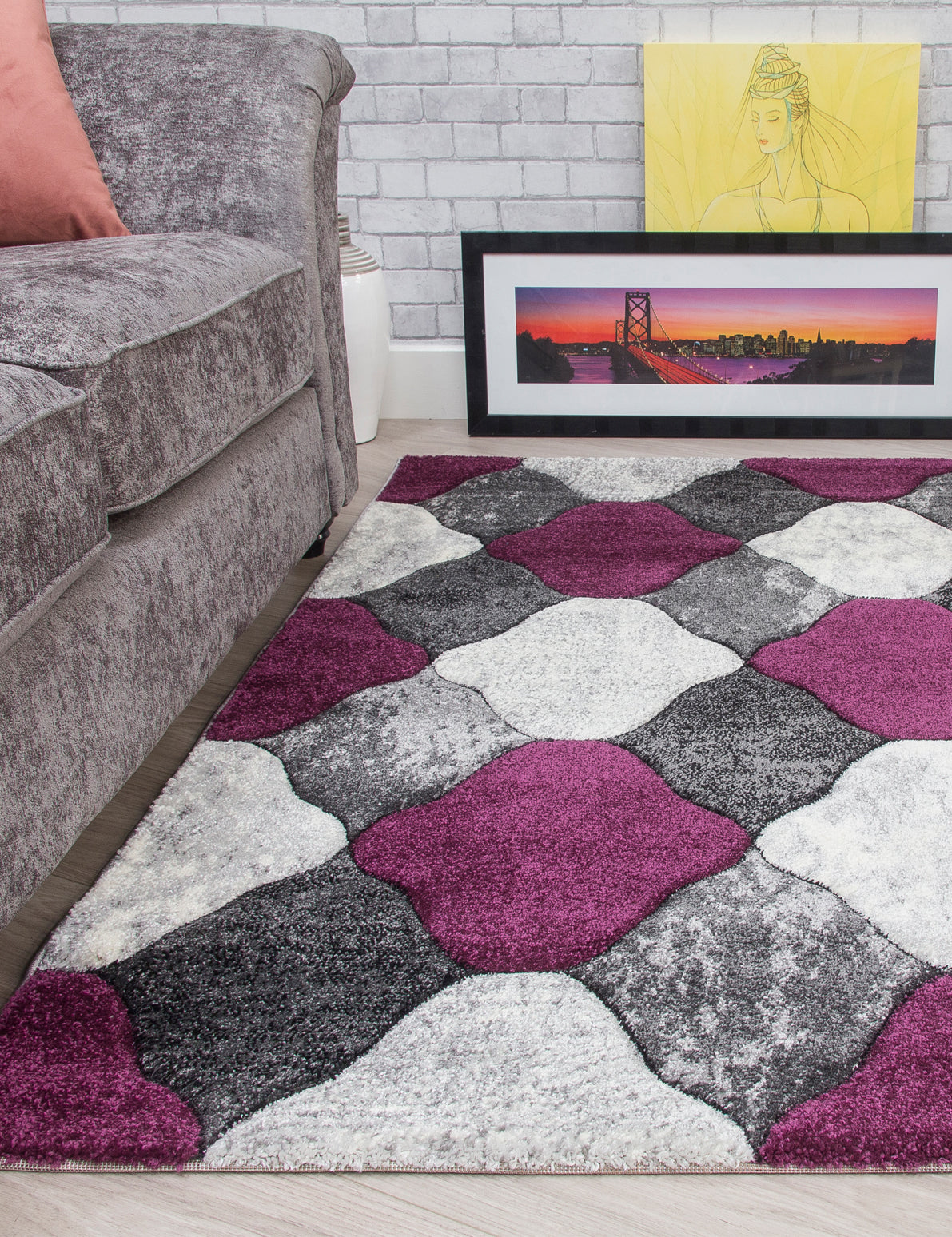 Impulse Coblo - Purple rug, 80 x 150 cm size