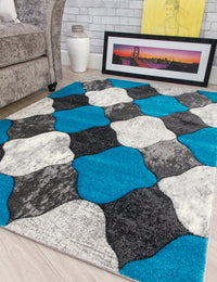 Impulse Coblo - Teal rug, 160 x 220 cm size