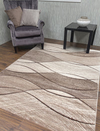 Impulse Waves - Beige rug, 80 x 150 cm size