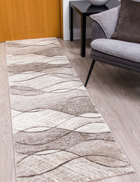 Impulse Waves - Beige rug, 67 x 240 cm size
