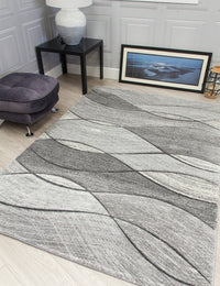 Impulse Waves - Grey rug, 80 x 150 cm size