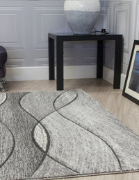 Impulse Waves - Grey rug, 160 x 220 cm size