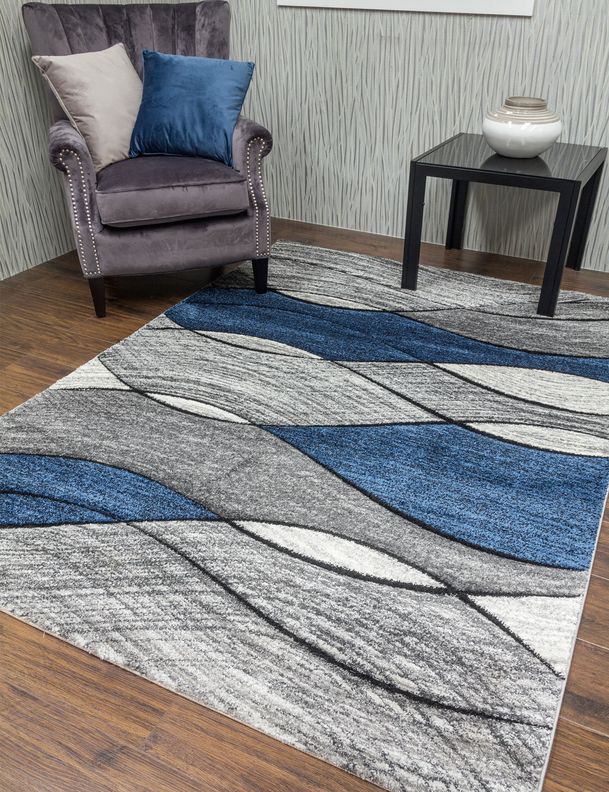 Impulse Waves - Navy rug, photo 2