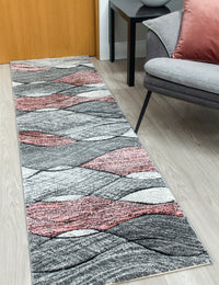 Impulse Waves - Pink rug, 67 x 240 cm size