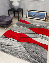 Impulse Waves - Red rug, 80 x 150 cm size