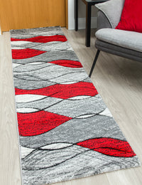 Impulse Waves - Red rug, 67 x 240 cm size