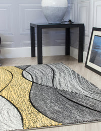 Impulse Waves - Yellow rug, 120 x 170 cm size