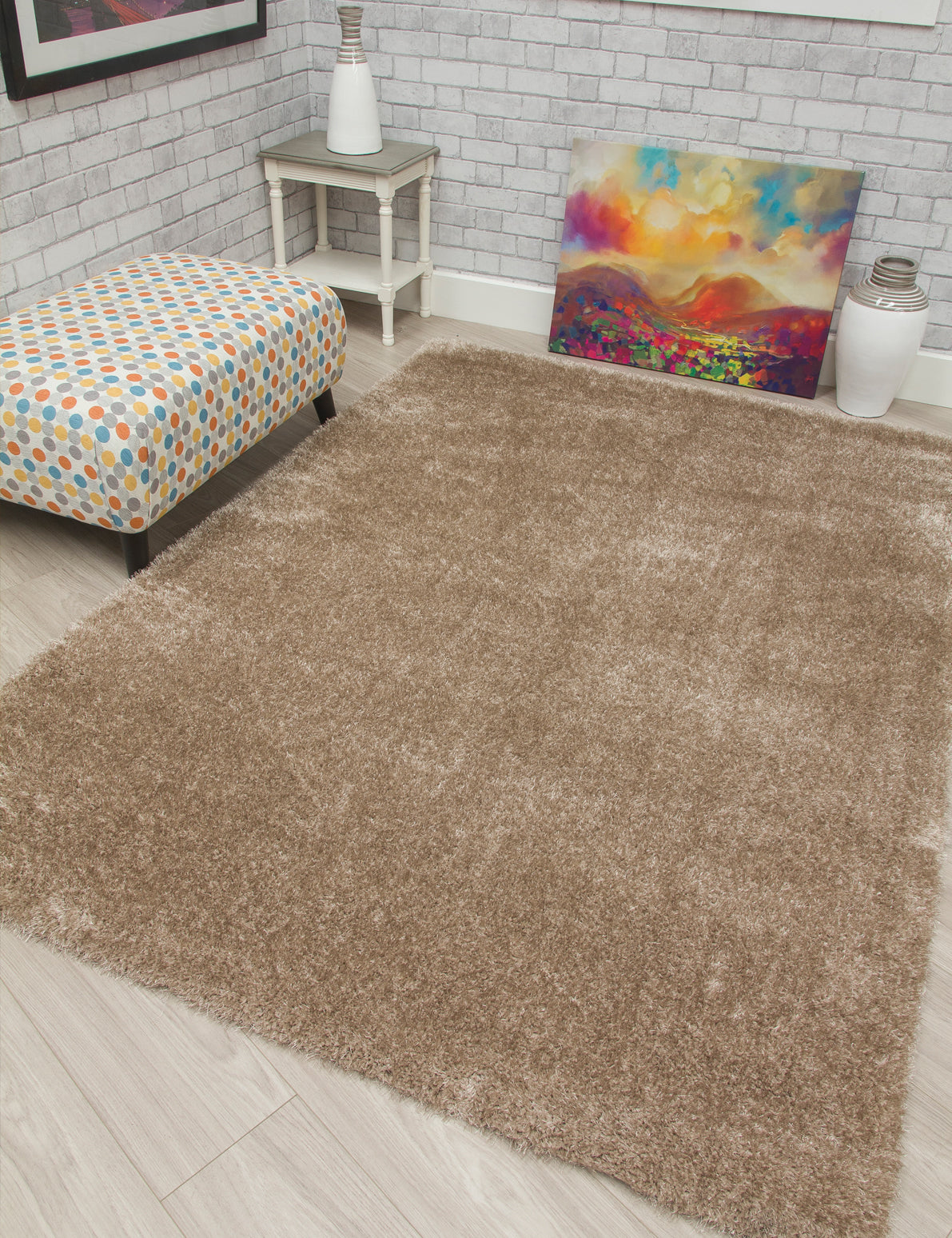 Plush Shaggy - Beige rug from The Mattress Store Ireland