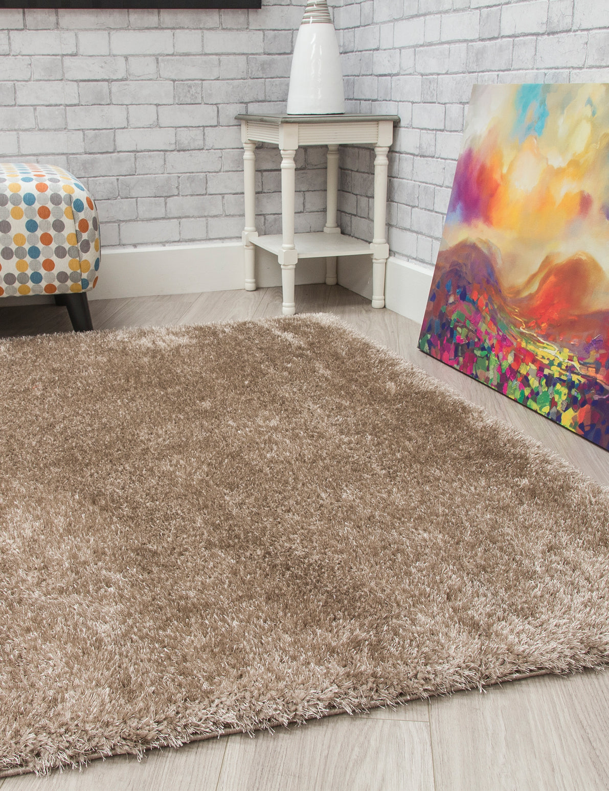 Plush Shaggy - Beige rug, 160 x 220 cm size