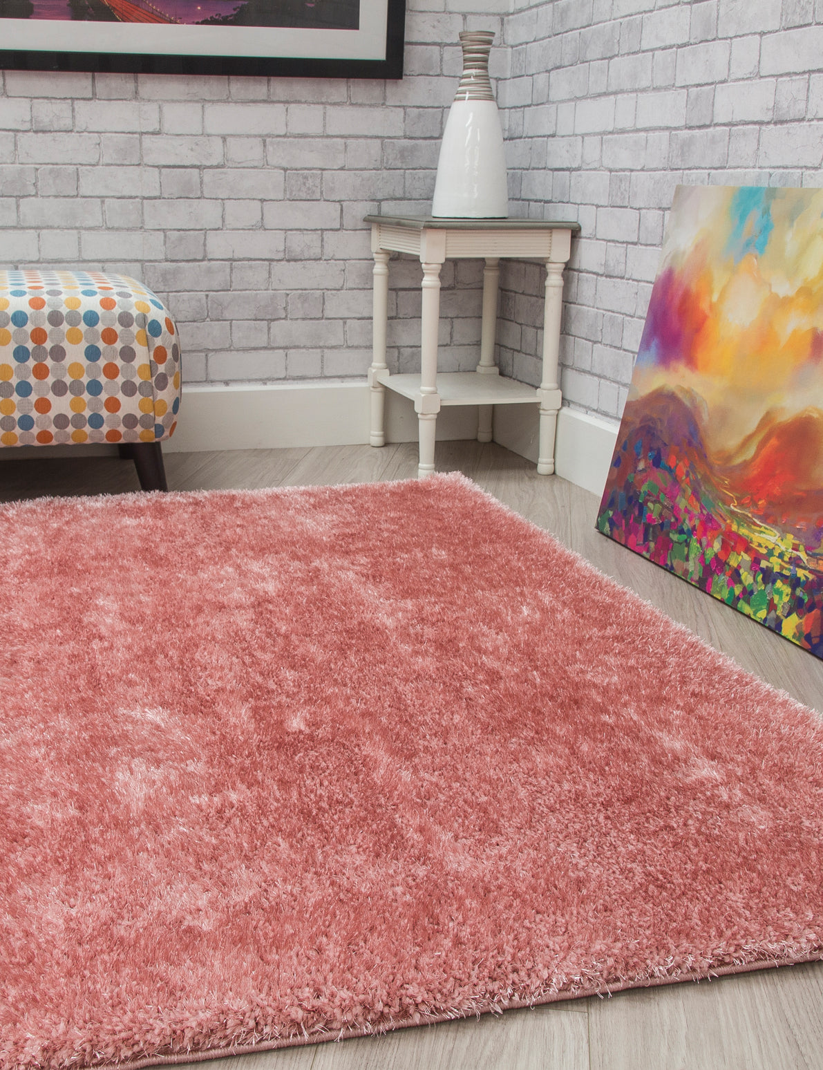 Plush Shaggy - Blush Pink rug, 160 x 220 cm size