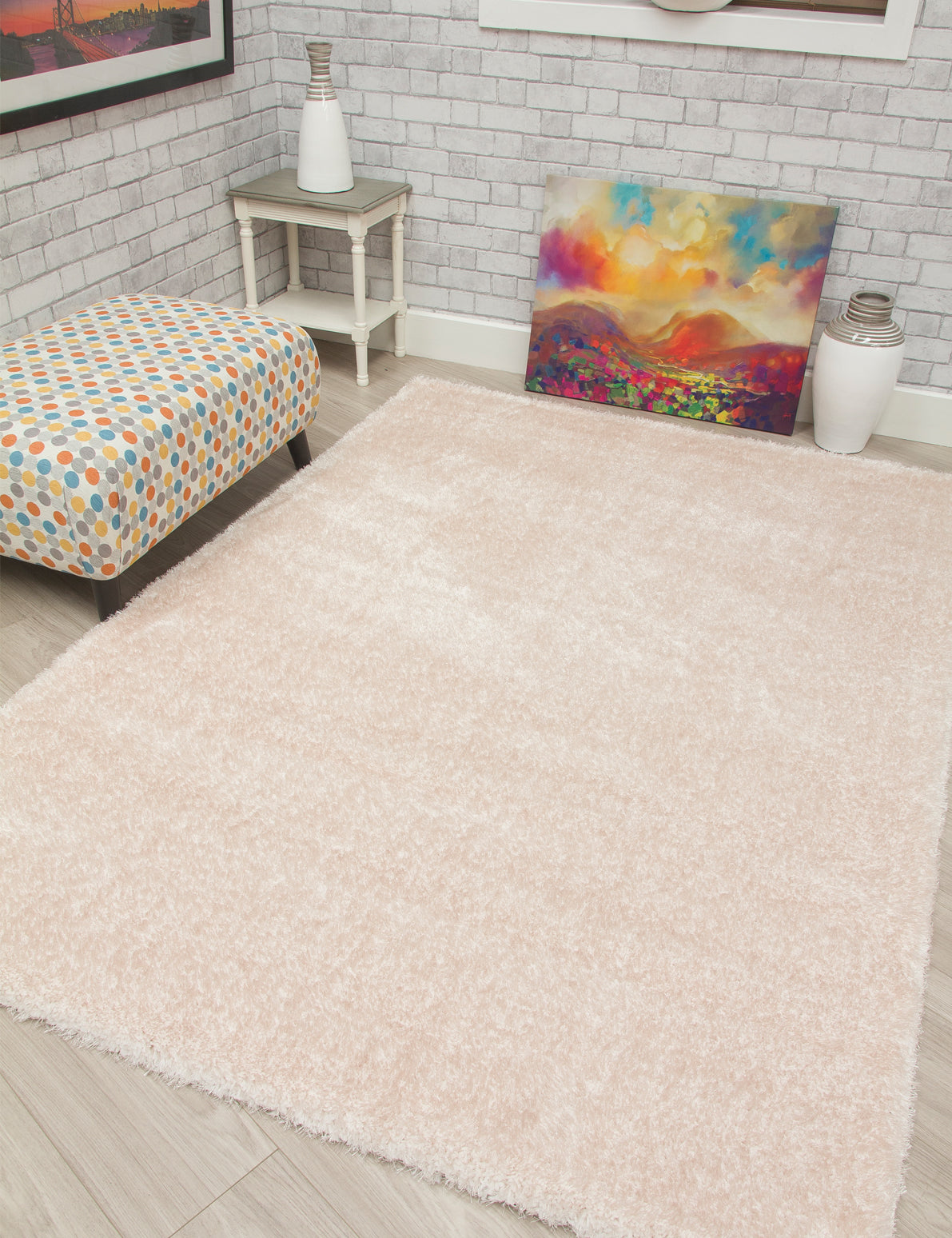 Plush Shaggy - Cream rug, 120 x 170 cm size