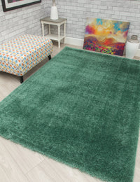 Plush Shaggy - Dark Green rug, 120 x 170 cm size