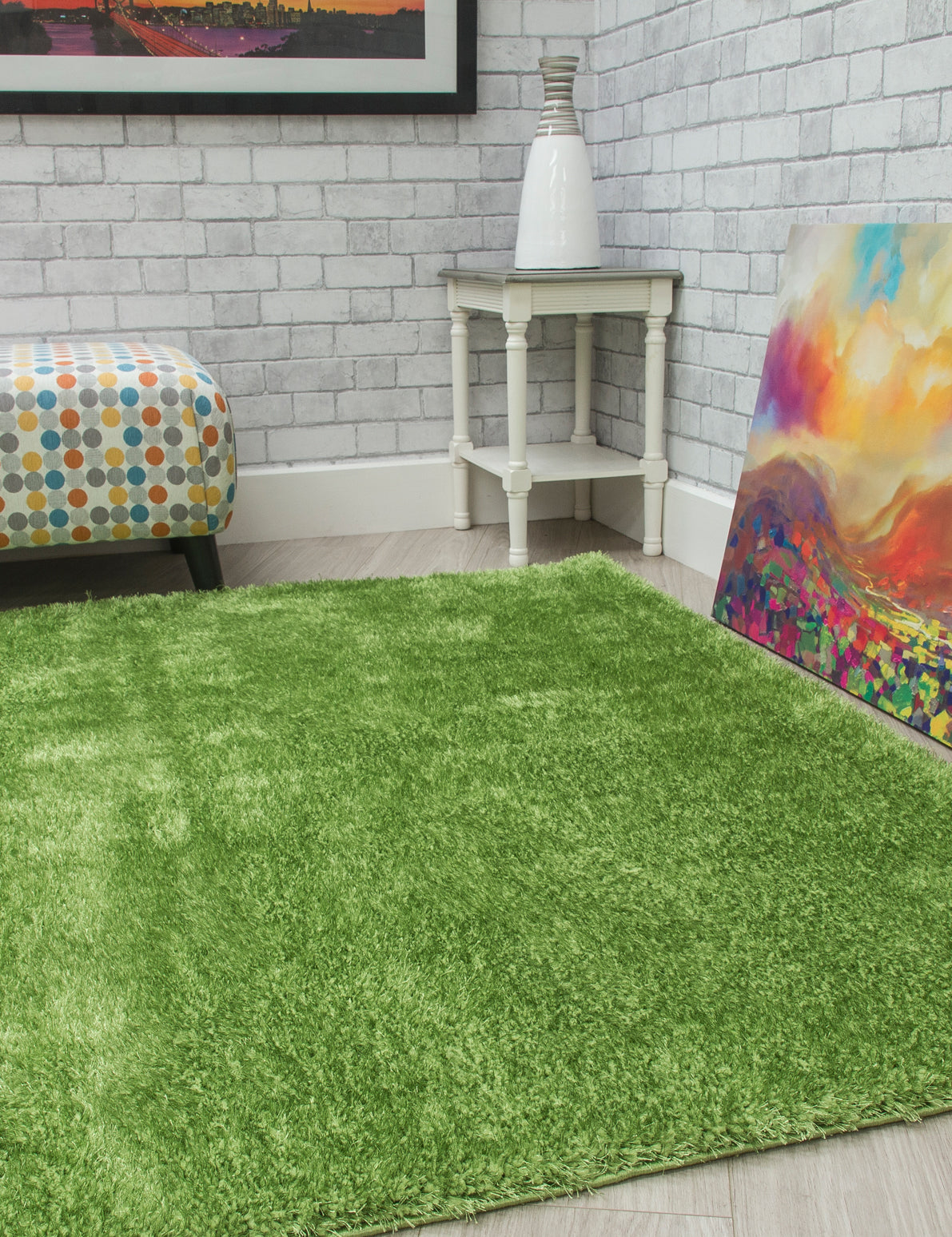 Plush Shaggy - Light Green rug, photo 5