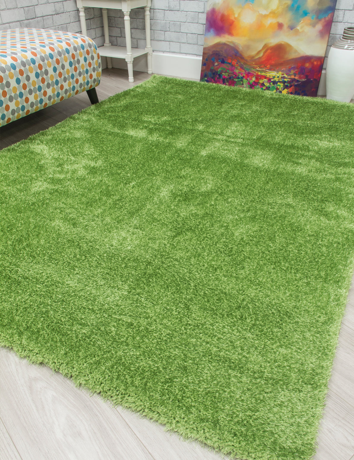 Plush Shaggy - Light Green rug, photo 6
