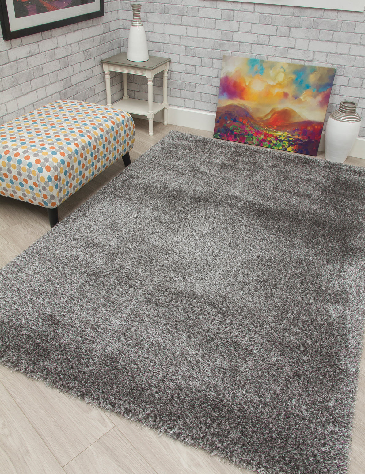 Plush Shaggy - Dark Grey rug, 120 x 170 cm size