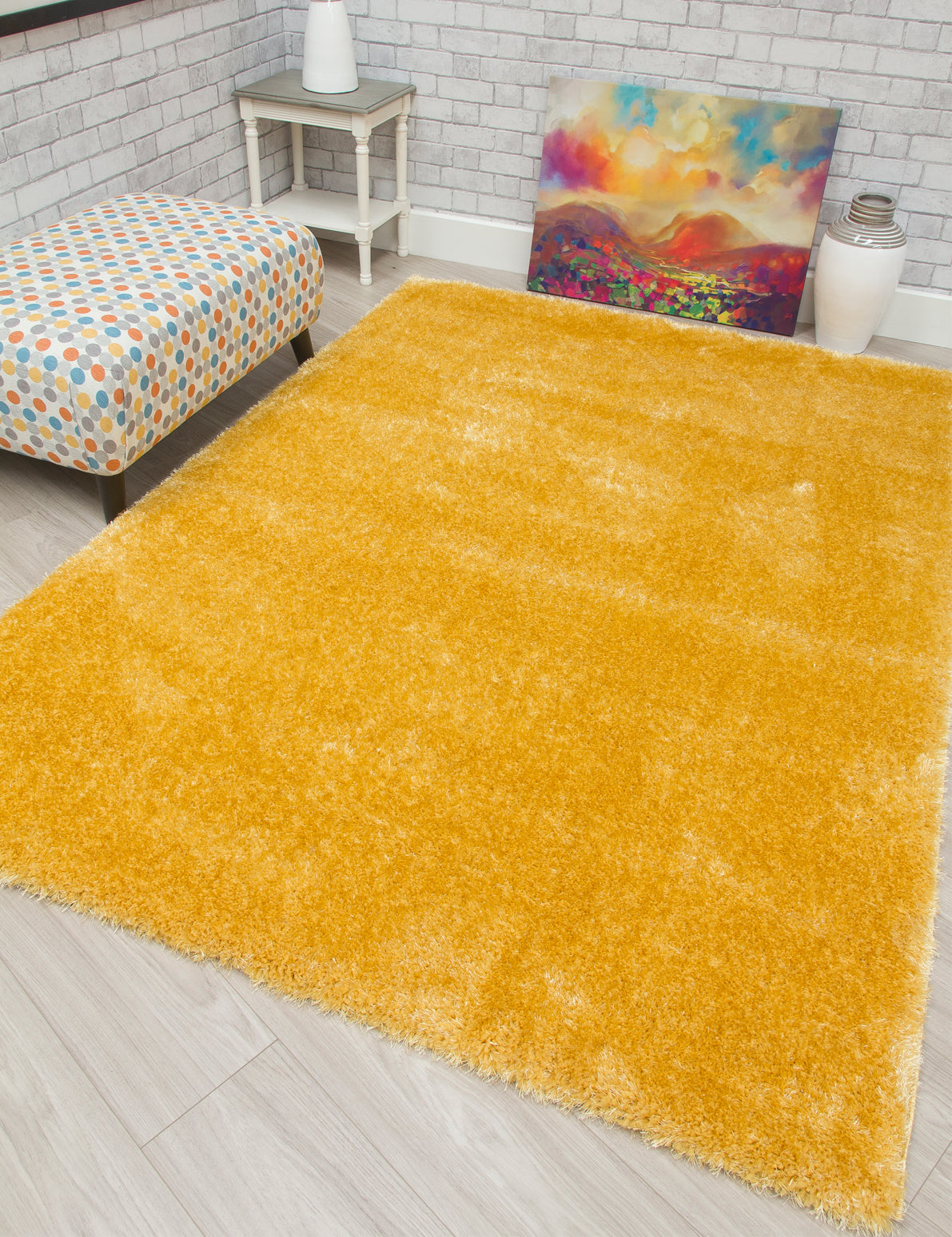 Plush Shaggy - Ochre rug, 120 x 170 cm size