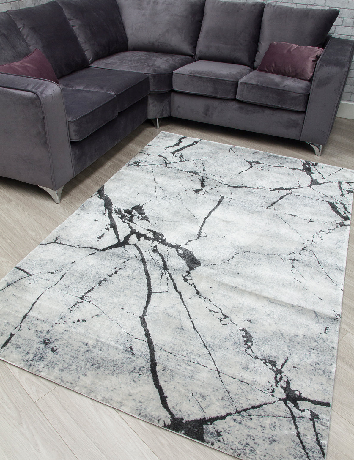 Rococo Glacial - Anthracite rug, 80 x 150 cm size