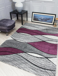 Impulse Waves - Purple rug, 80 x 150 cm size