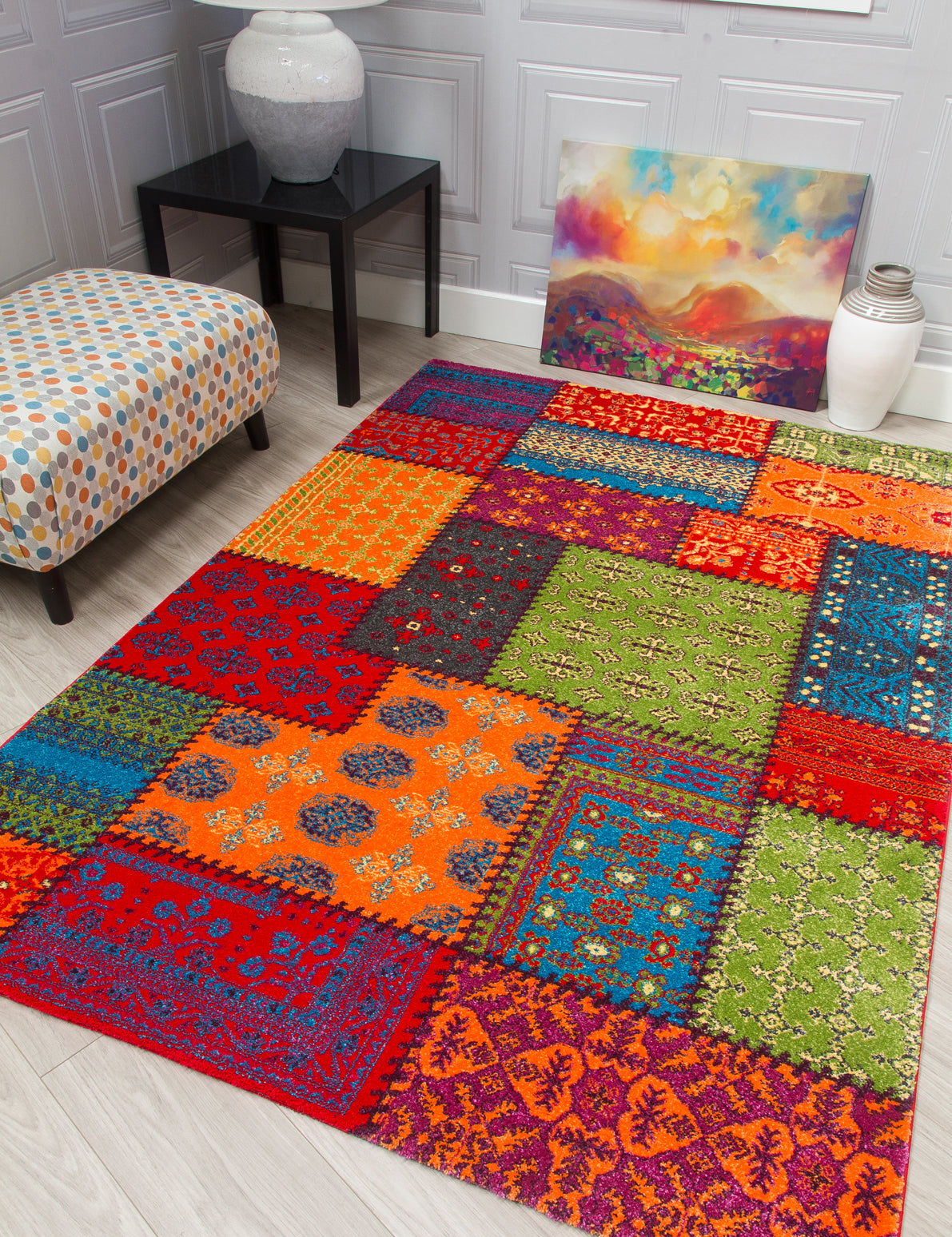 Patchwork rug, 80 x 150 cm size