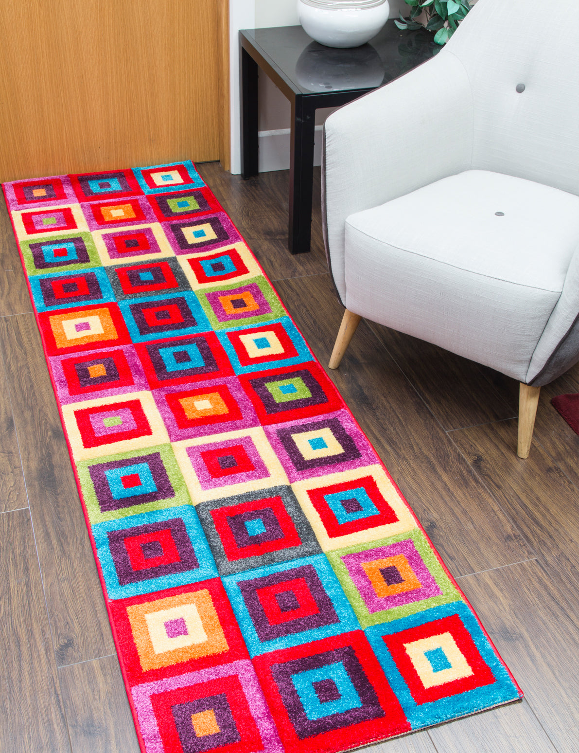 Candy Squares rug, 67 x 240 cm size