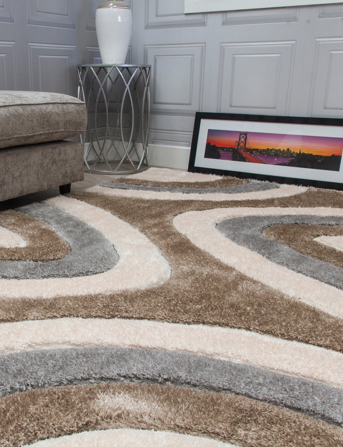 Luxus Ripples - Greige rug, photo 2