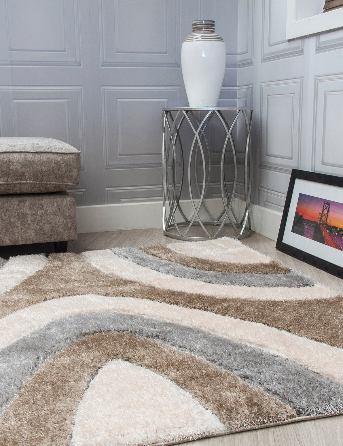 Luxus Ripples - Greige rug, photo 9
