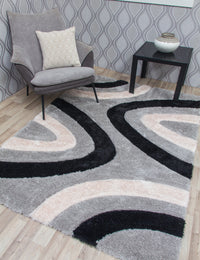 Luxus Ripples - Grey rug, 80 x 150 cm size