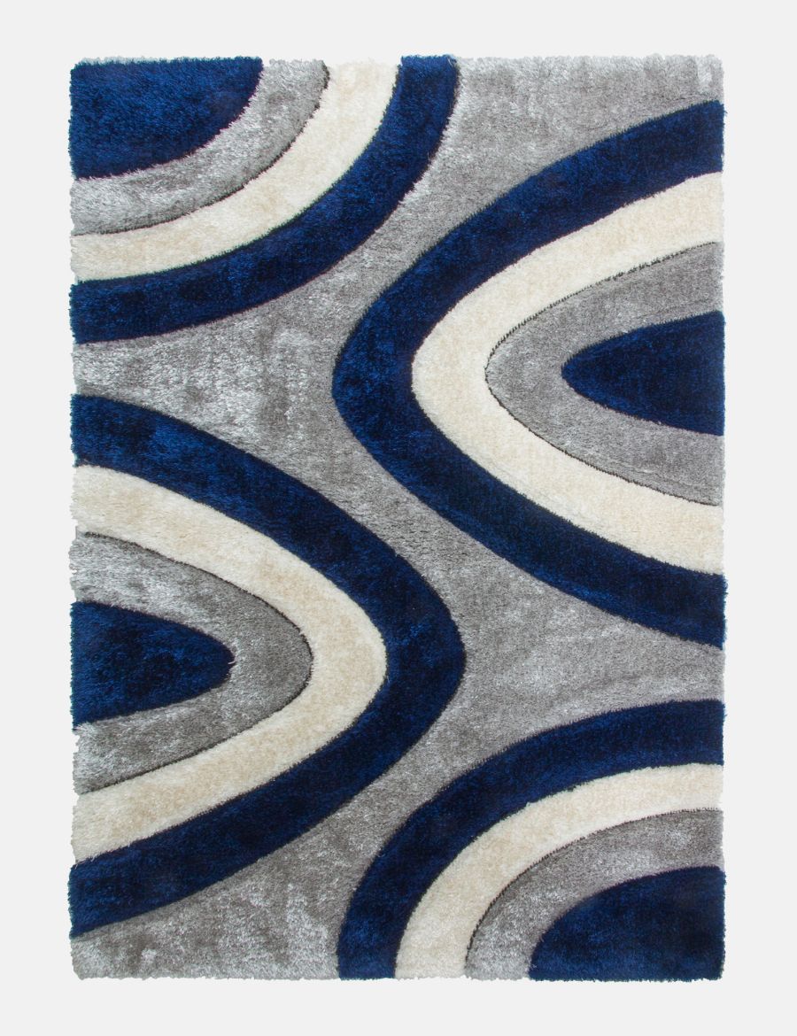Luxus Ripples - Navy rug from The Mattress Store Ireland