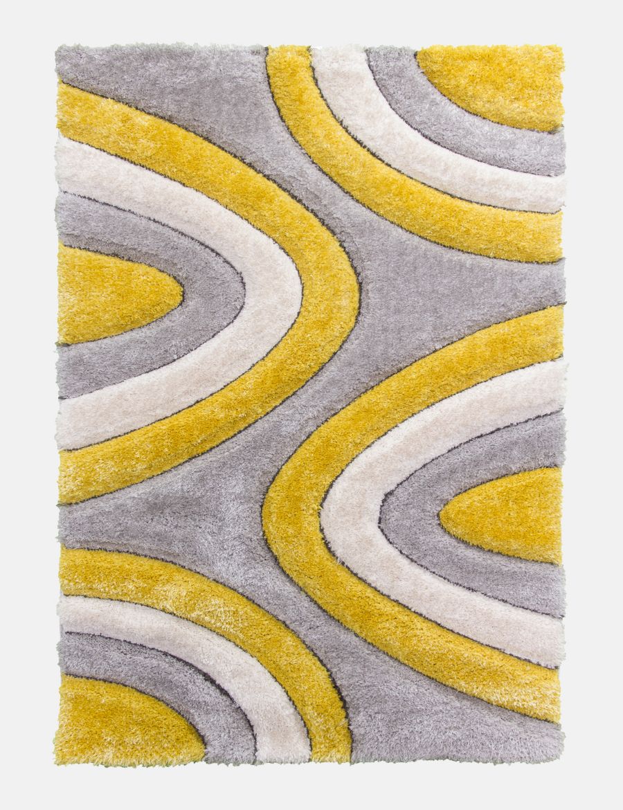 Luxus Ripples - Yellow rug from The Mattress Store Ireland
