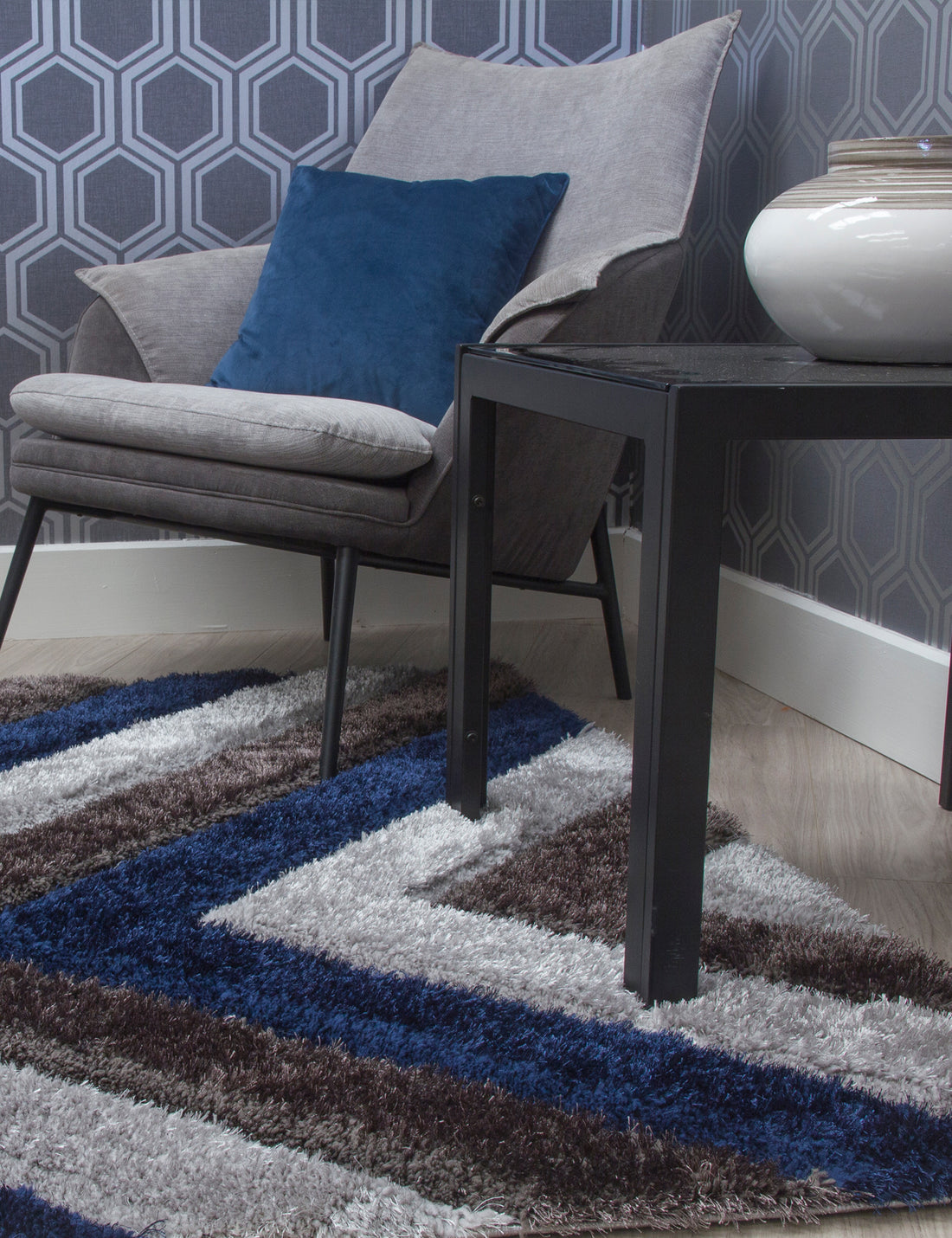Luxus Cascade - Navy rug, photo 2