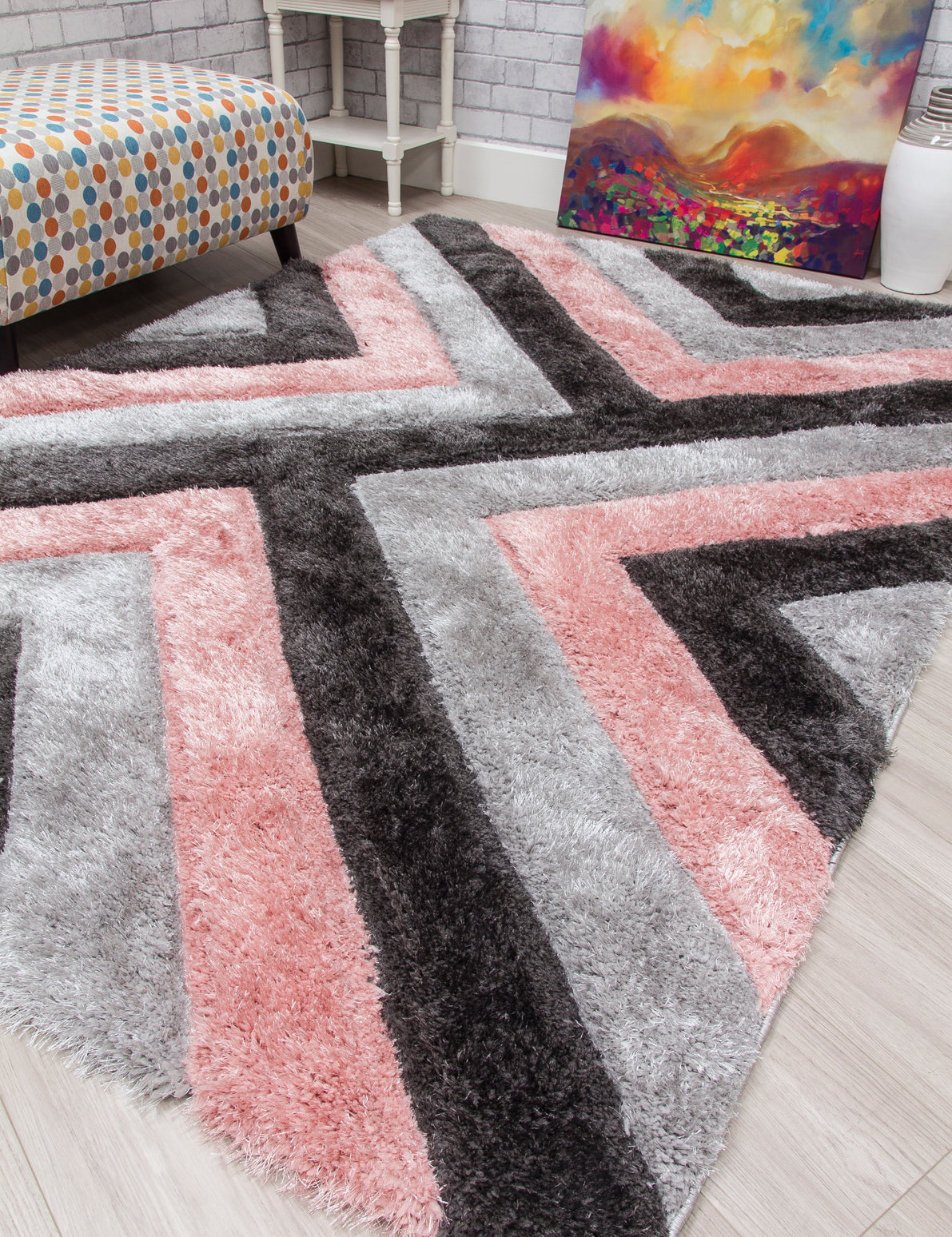 Luxus Cascade - Pink rug, 80 x 150 cm size