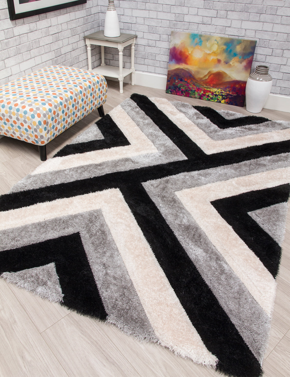 Luxus Cascade - Grey rug, 80 x 150 cm size