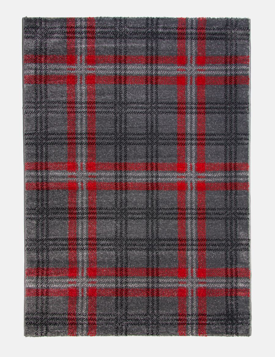 Glendale - Grey / Red rug from The Mattress Store Ireland