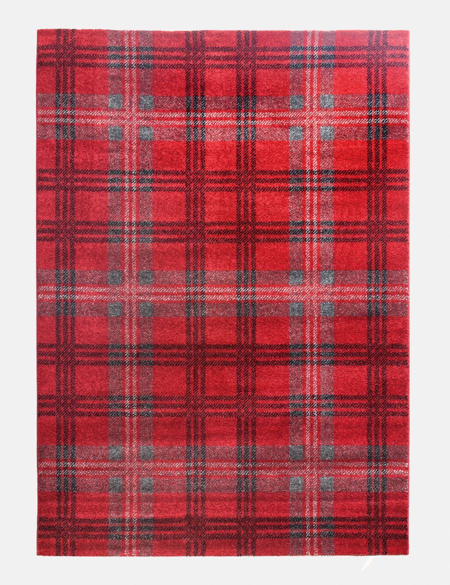 Glendale - Red / Grey rug from The Mattress Store Ireland
