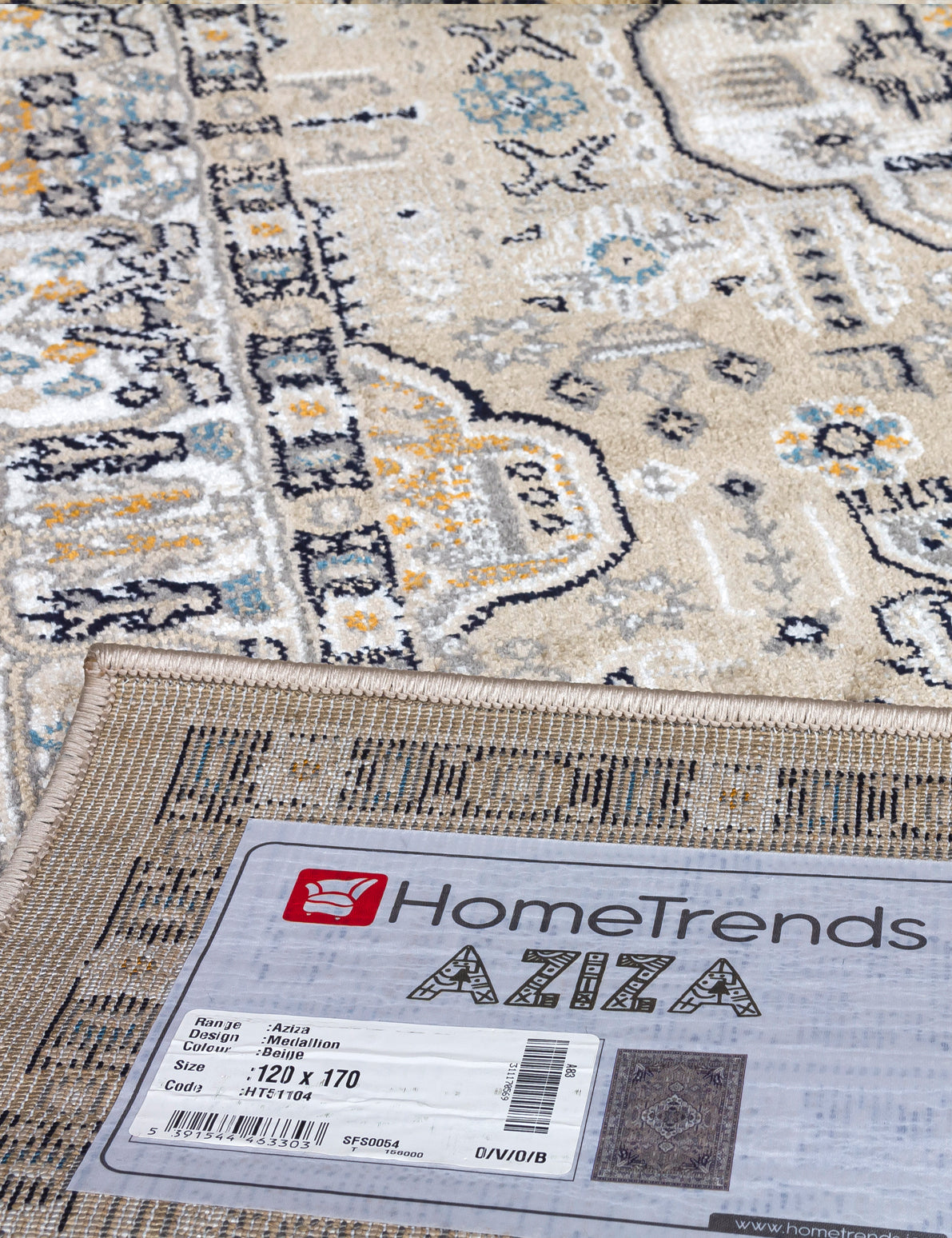 Aziza Medallion - Beige rug, 200 x 300 cm size