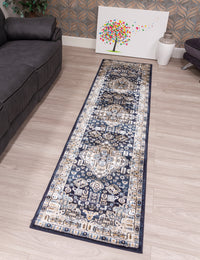 Aziza Medallion - Navy rug, 67 x 240 cm size