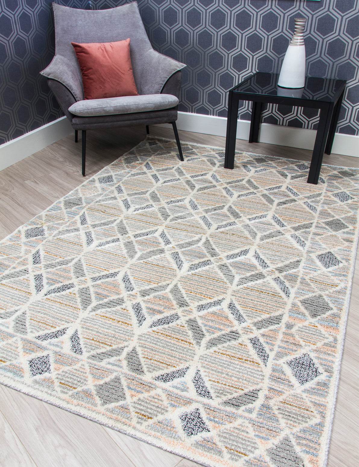 Lindos Diamonds Multicoloured rug, 120 x 170 cm size