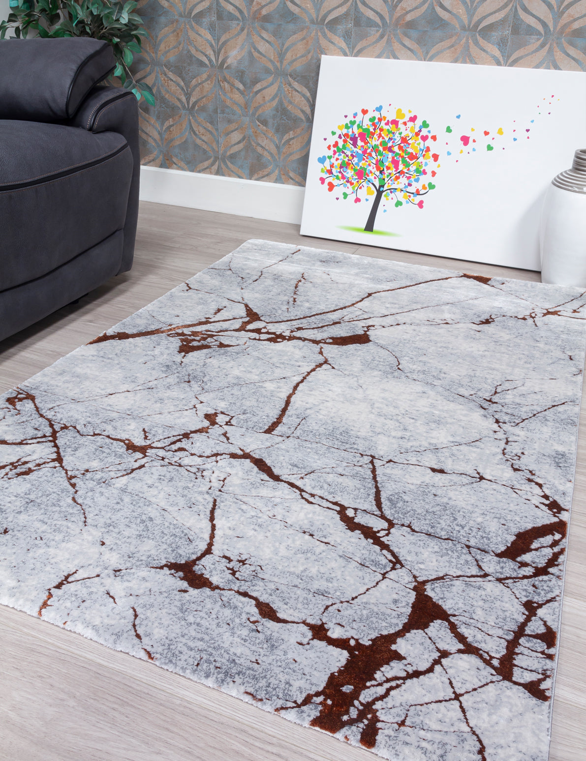 Rococo Glacial - Ochre rug, 160 x 220 cm size