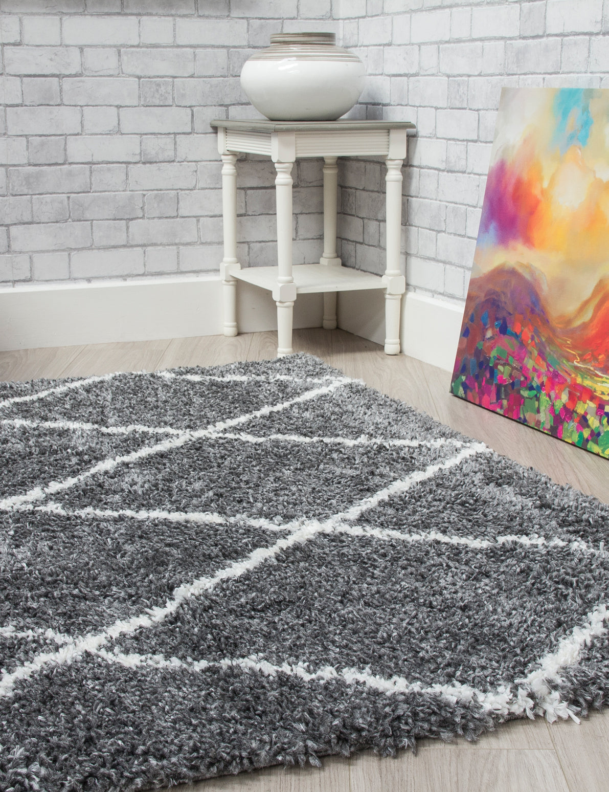 Fantasy Trellis - Dark Grey / Cream rug, photo 7