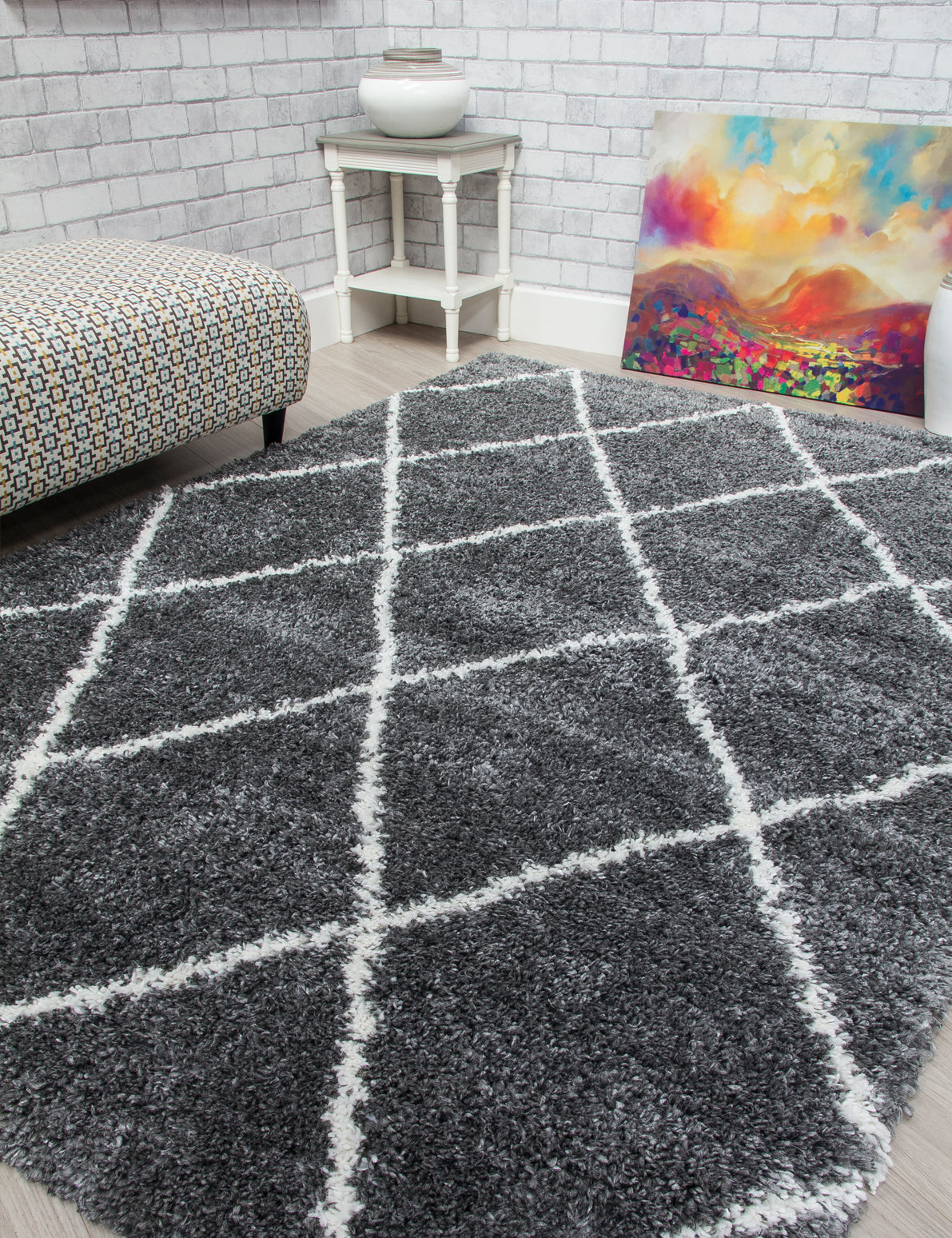Fantasy Trellis - Dark Grey / Cream rug, photo 8