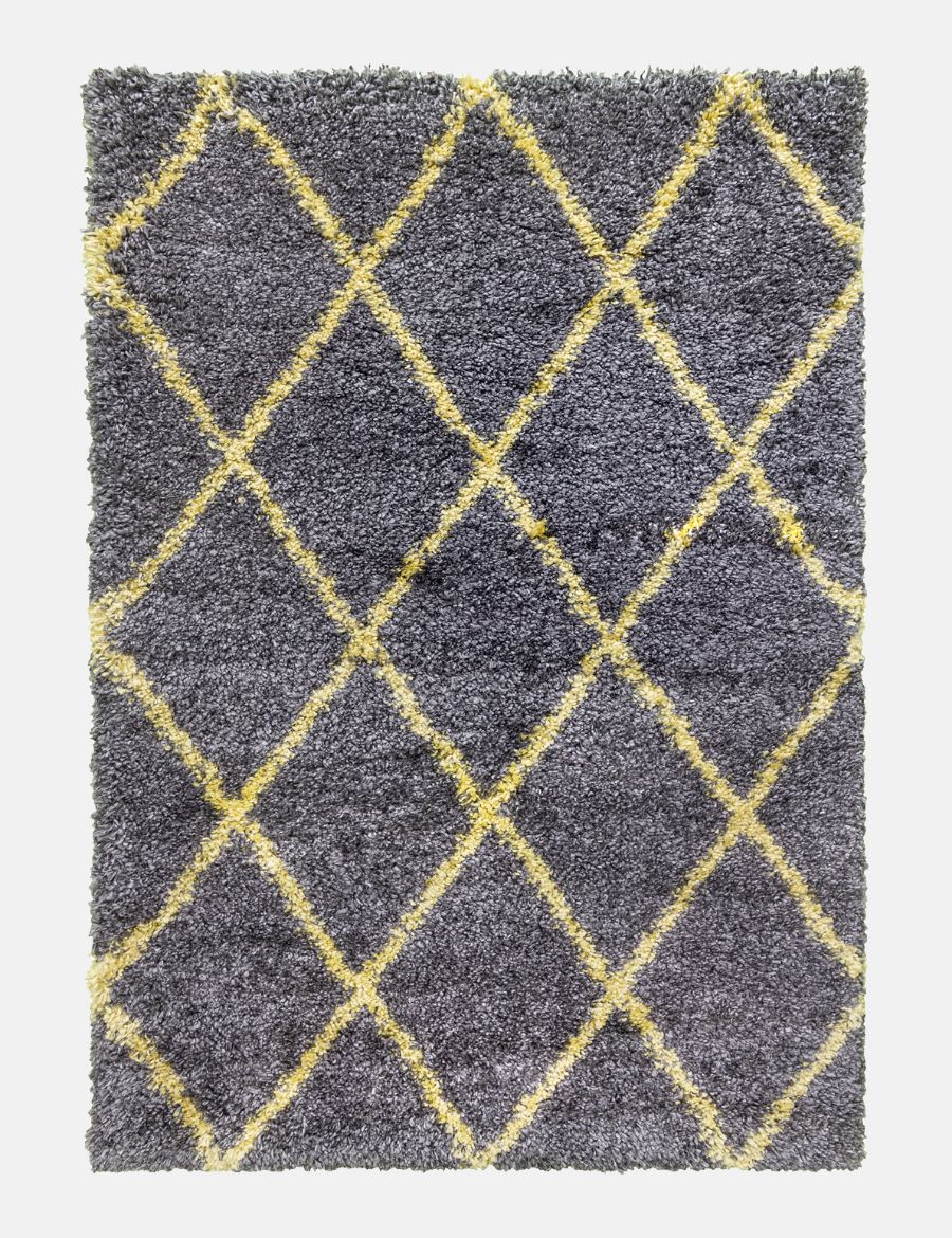 Fantasy Trellis - Dark Grey / Yellow rug from The Mattress Store Ireland